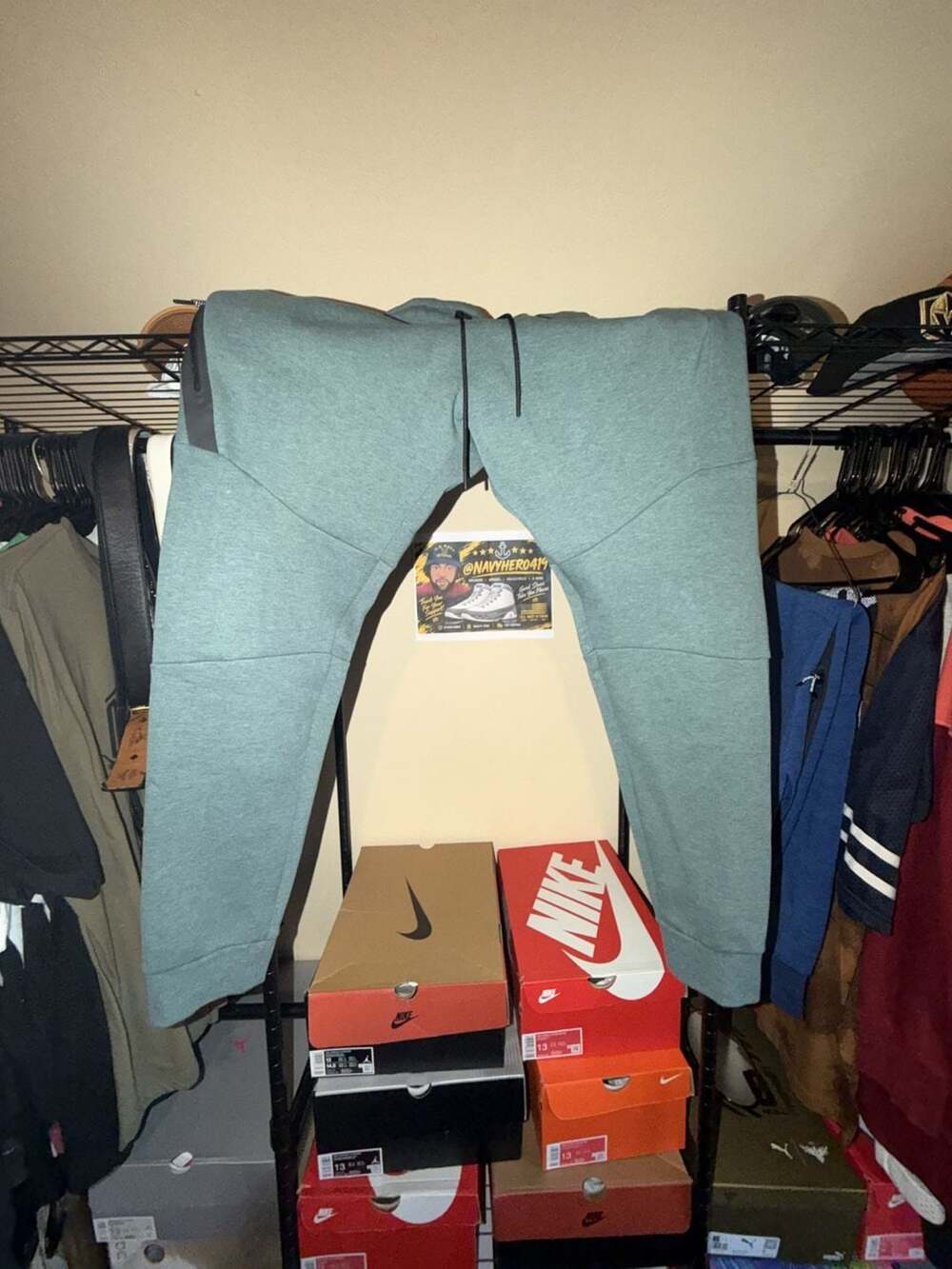 Nike Tech Fleece Joggers Size XL Green Sweatpants